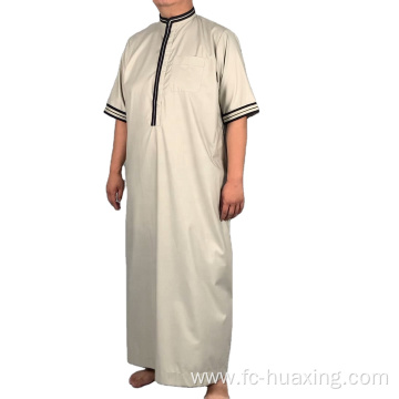 Short Sleeve Islamic Clothing for Man Thobe